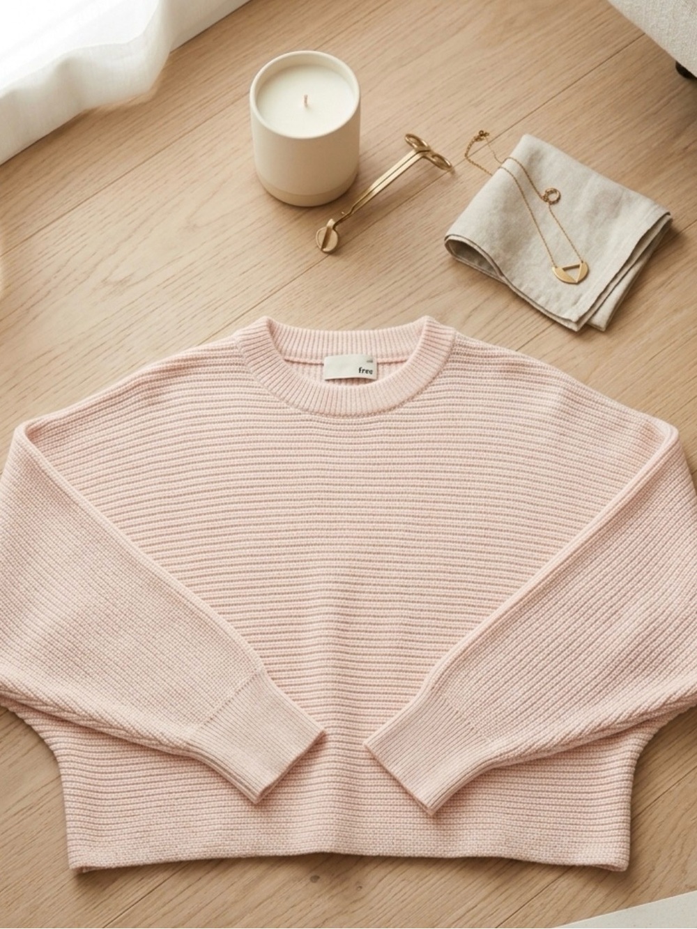 ARITIZA Ribbed Crewneck Sweater - Pink